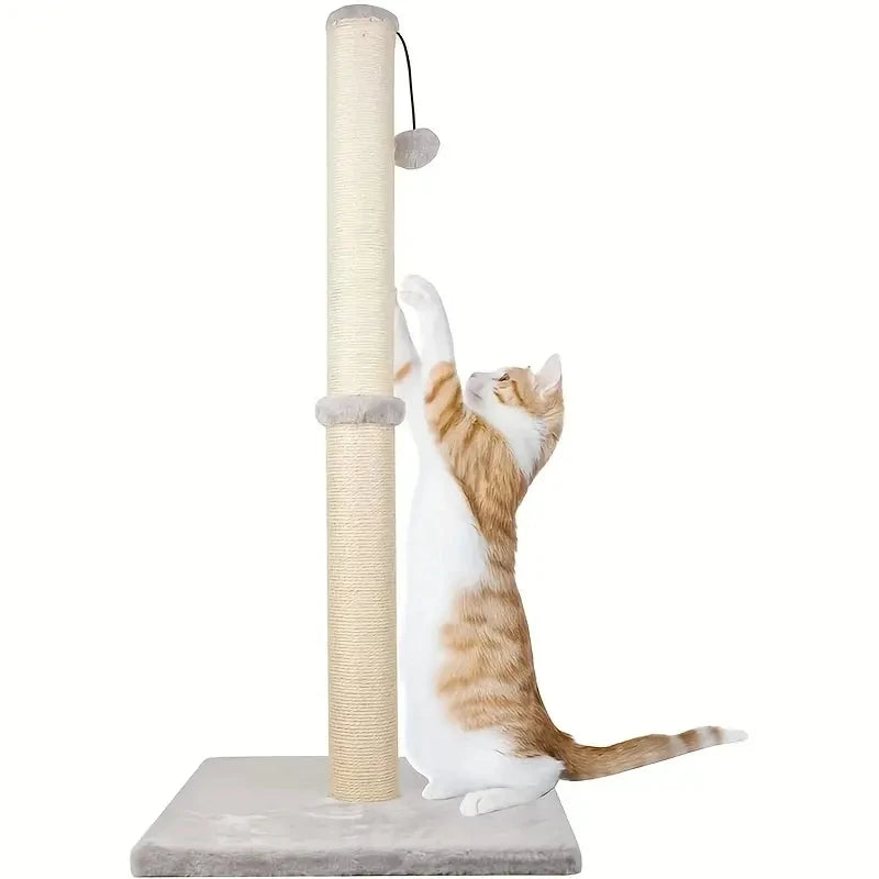 Tiragraffi per Gatti con Corda Sisal - Verticale Rivestito Peluche Design Moderno Stabile