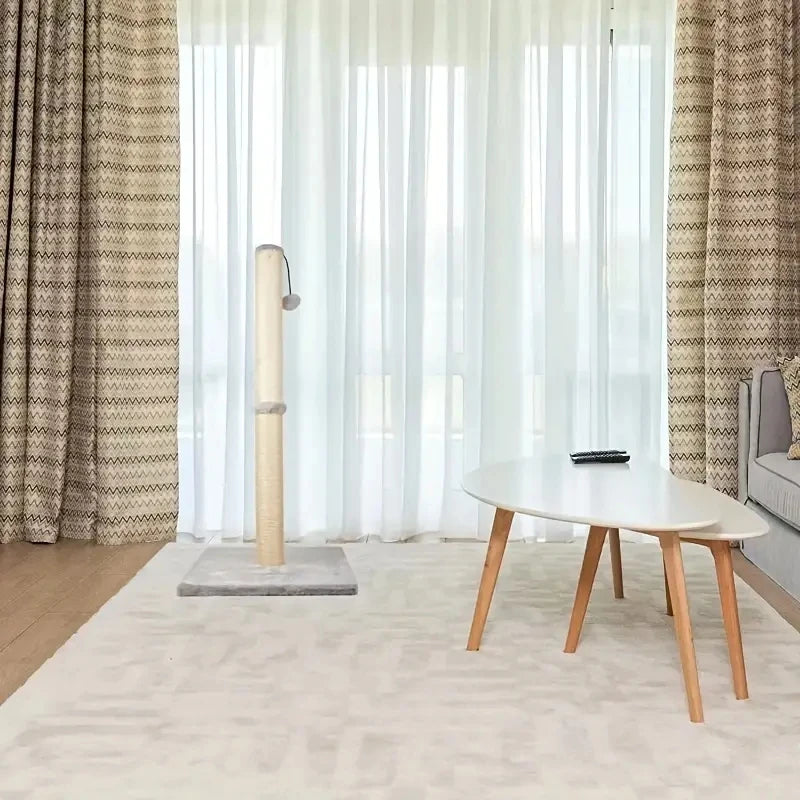 Tiragraffi per Gatti con Corda Sisal - Verticale Rivestito Peluche Design Moderno Stabile