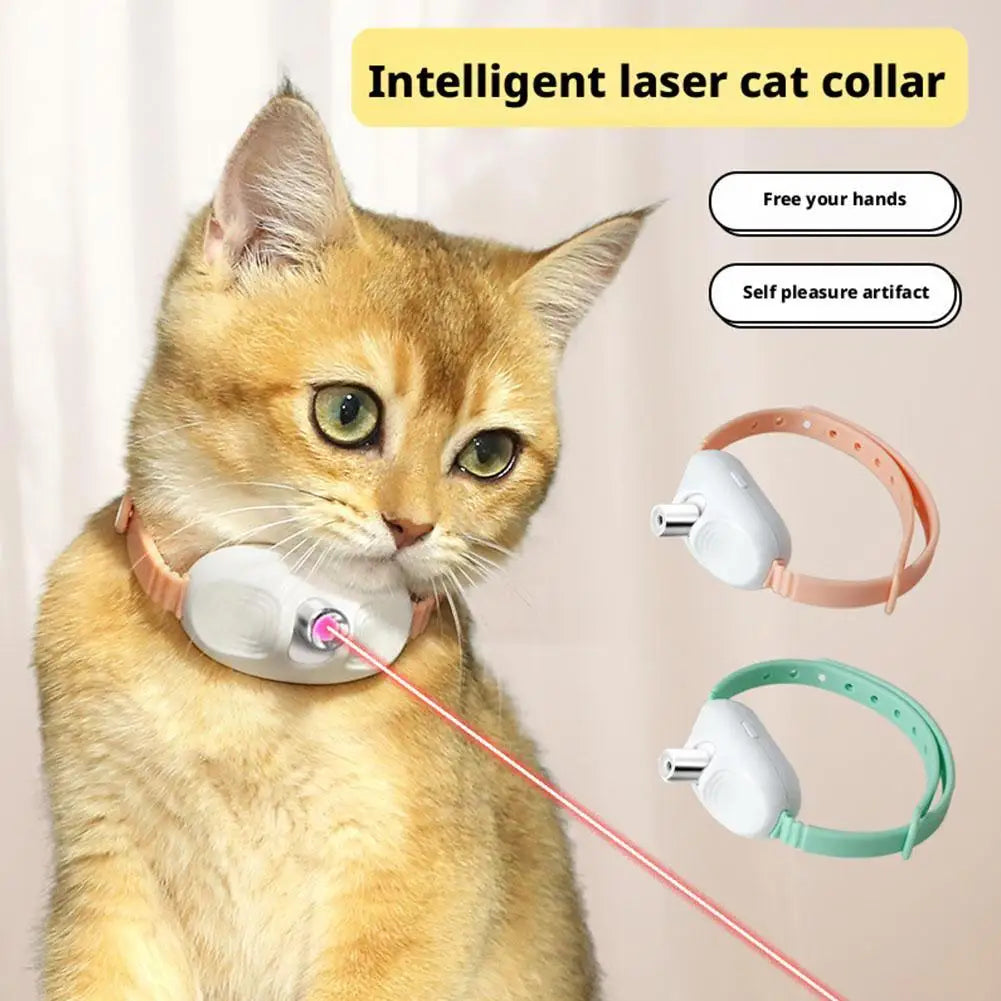 Wearable Automatic Cat Laser Toys Pet Light Collar With LED Lights Rechargeable Toy With LED Light Pet Interactive Exercise Toys