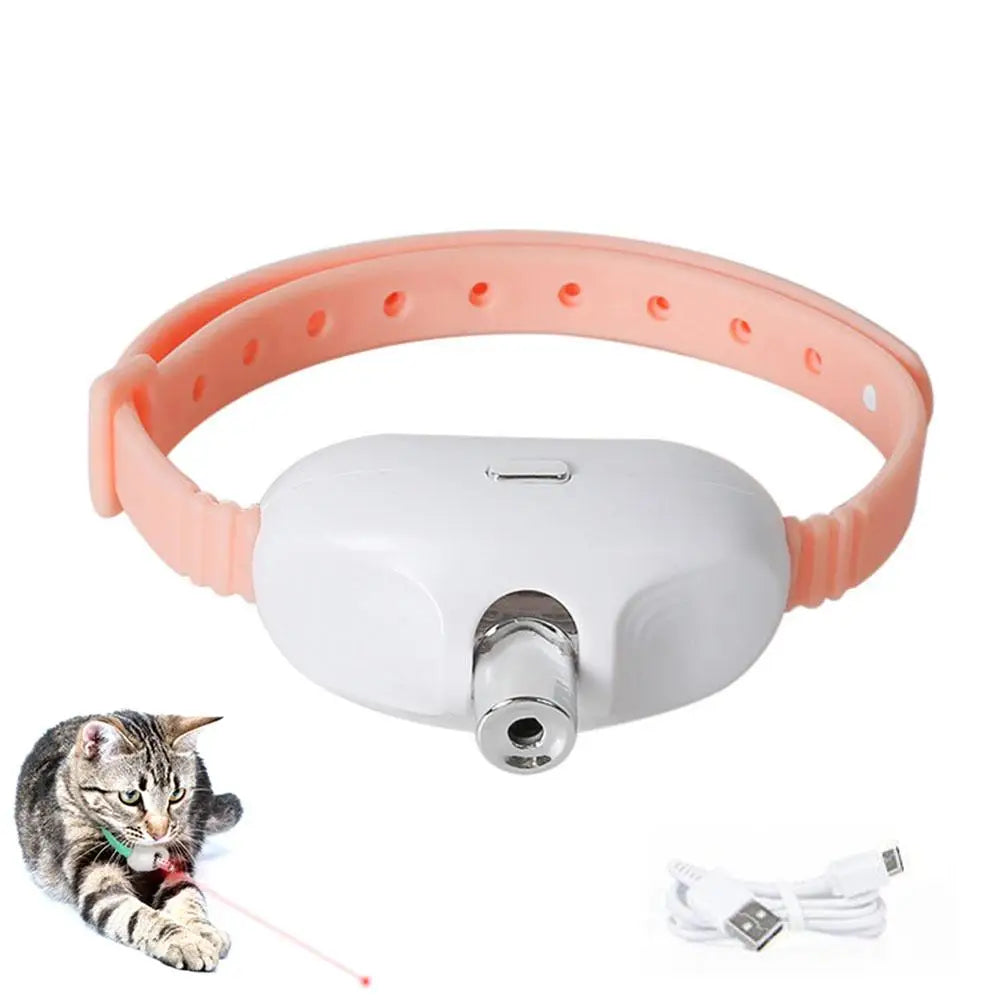 Wearable Automatic Cat Laser Toys Pet Light Collar With LED Lights Rechargeable Toy With LED Light Pet Interactive Exercise Toys