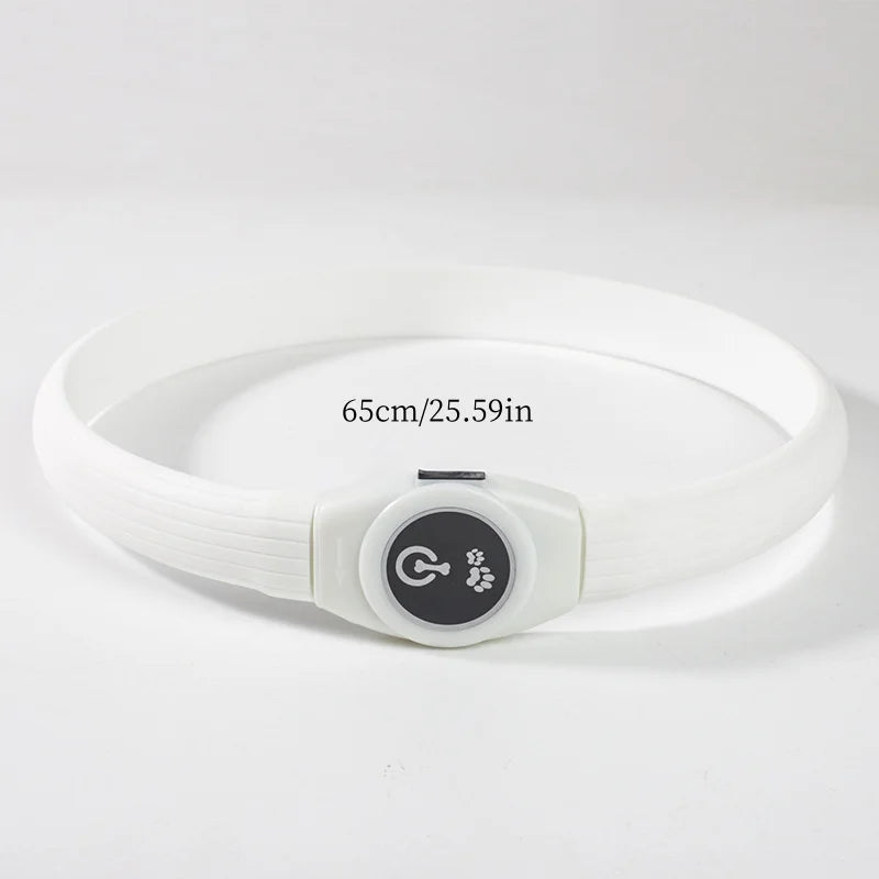 LED Illuminated Dog Collar, Waterproof PVC Material, With USB Interface, 3 Modes, Suitable for Large, Medium And Small Dogs.