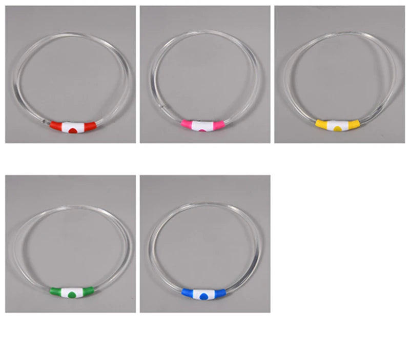 Luminous Dog Collar Light Charge Cat Necklace, Led Fashion Flashing DIY Glowing Safety Collar for Dogs Nighttime Pet Accessorie