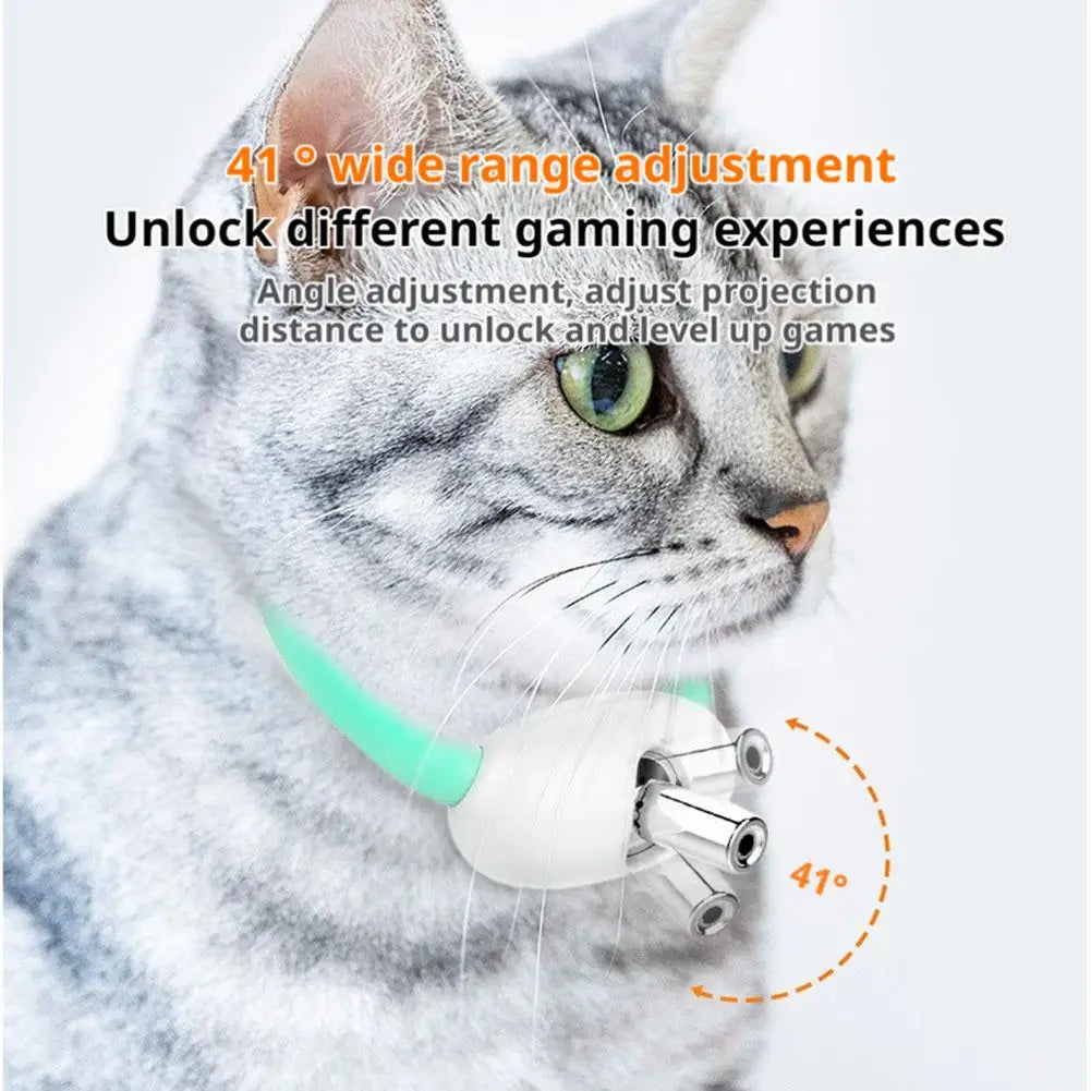 Wearable Automatic Cat Laser Toys Pet Light Collar With LED Lights Rechargeable Toy With LED Light Pet Interactive Exercise Toys