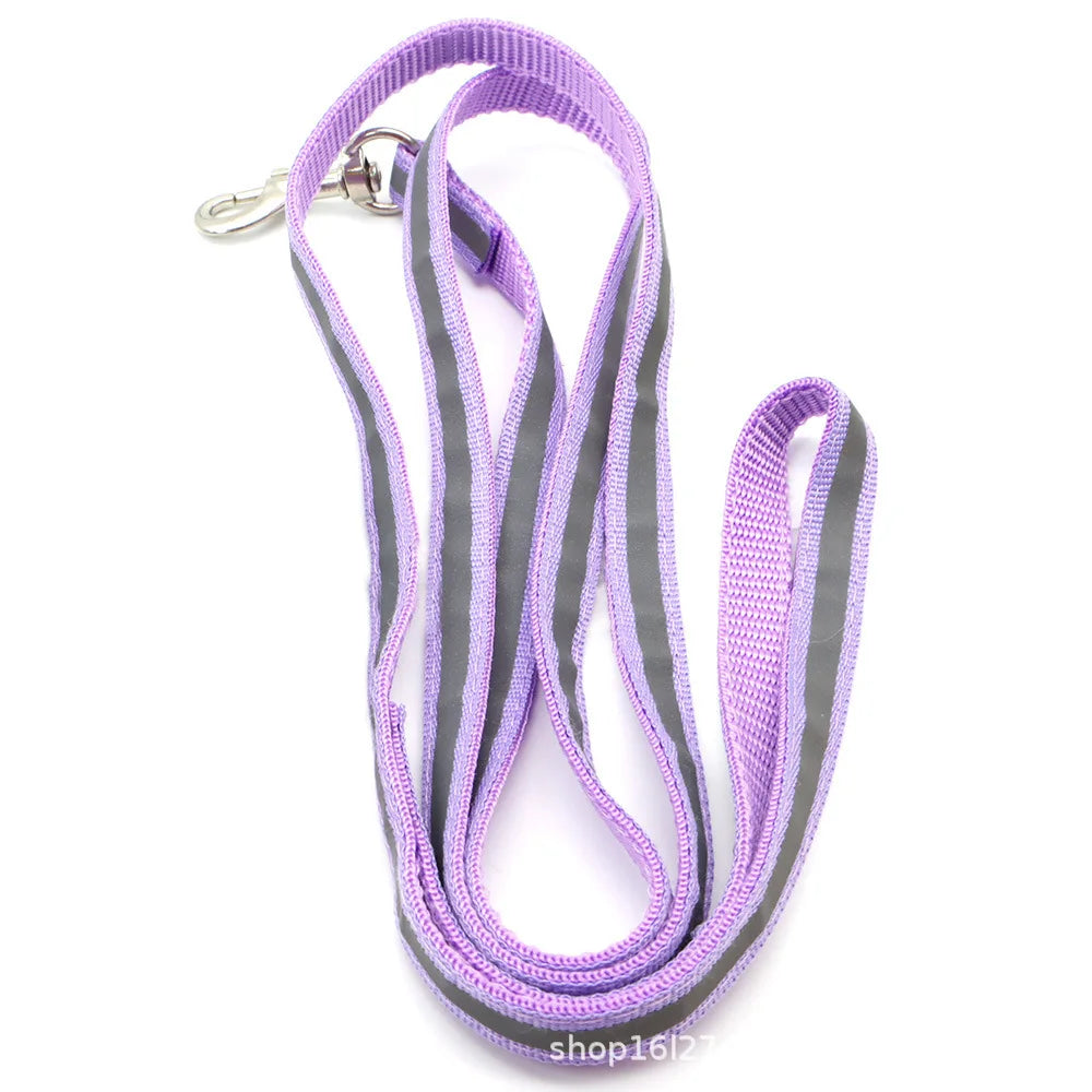 Reflective Dog Leash 1.2M for Puppy Cat Traction Rope Dog Collar Harness Durable Walking Pet Supplies Anti-lost
