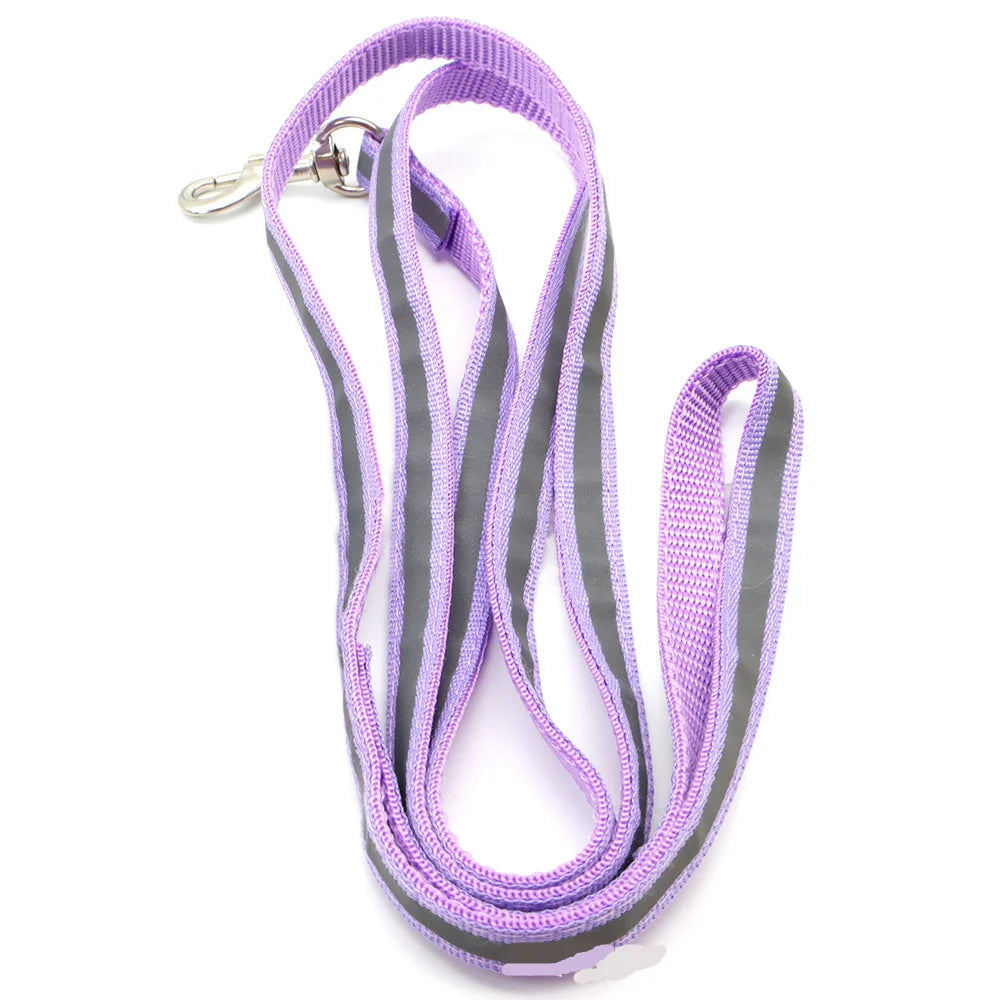 Reflective Dog Leash 1.2M for Puppy Cat Traction Rope Dog Collar Harness Durable Walking Pet Supplies Anti-lost