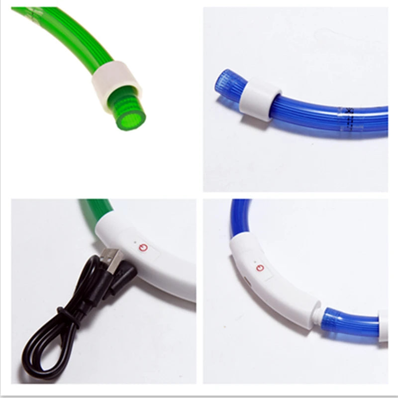 Led Dog COLLAR USB Rechargeable Glowing Collar Night Visibility Reflective Waterproof Adjustable Strap For Dogs Small Medium Lar