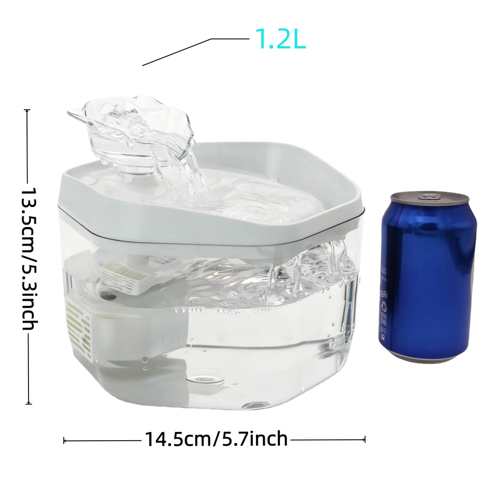 Fontana per Gatti 1.2L USB - Dispenser Acqua Automatico Silenzioso per Gatti e Cani