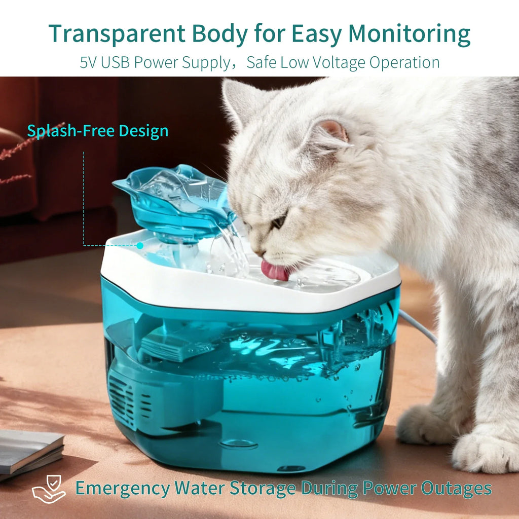 Fontana per Gatti 1.2L USB - Dispenser Acqua Automatico Silenzioso per Gatti e Cani