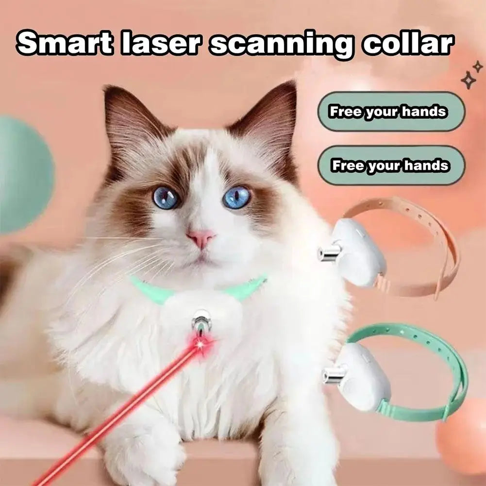 Wearable Automatic Cat Laser Toys Pet Light Collar With LED Lights Rechargeable Toy With LED Light Pet Interactive Exercise Toys
