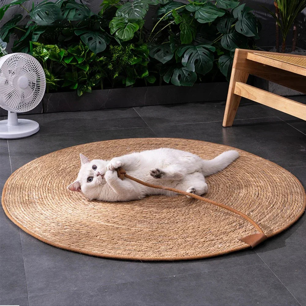 Tiragraffi Gatti in Rattan - Tappetino Proteggi Mobili Affilare Unghie Naturale