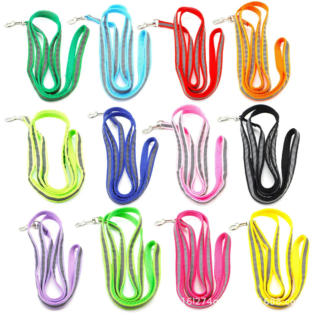 Reflective Dog Leash 1.2M for Puppy Cat Traction Rope Dog Collar Harness Durable Walking Pet Supplies Anti-lost