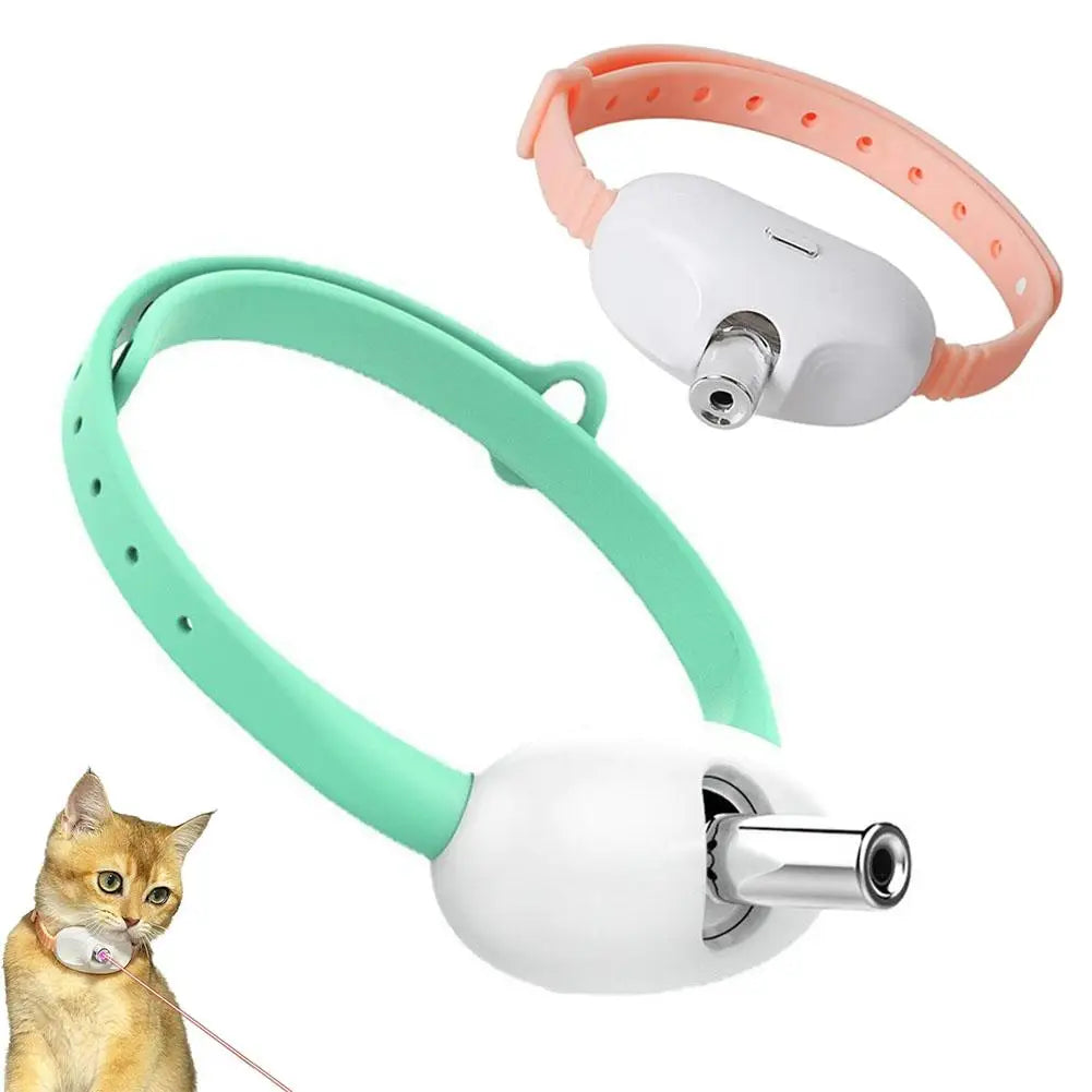 Wearable Automatic Cat Laser Toys Pet Light Collar With LED Lights Rechargeable Toy With LED Light Pet Interactive Exercise Toys