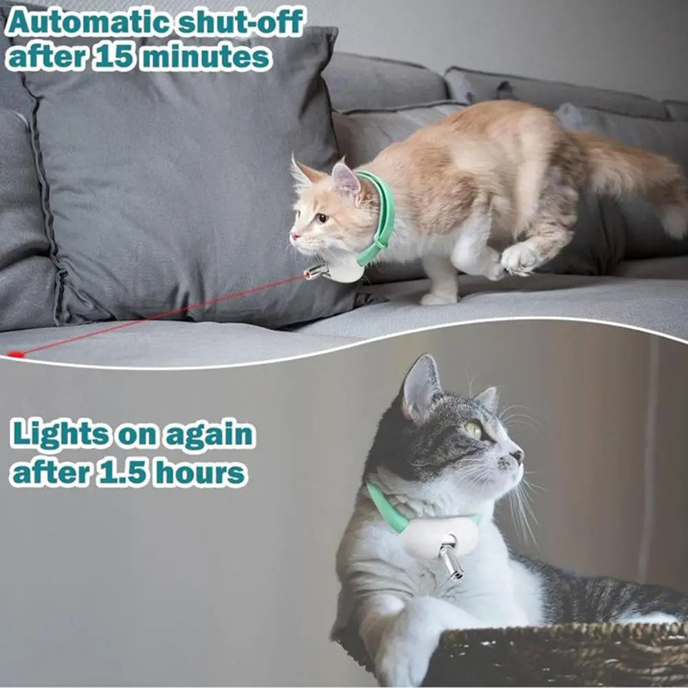 Wearable Automatic Cat Laser Toys Pet Light Collar With LED Lights Rechargeable Toy With LED Light Pet Interactive Exercise Toys