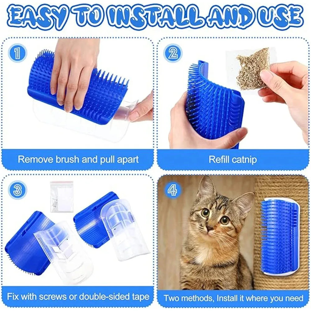Cat Scratcher Massager for Cats Scratching Pets Brush Remove Hair Comb Grooming Table Dogs Kitten Care Royal Canin Accessories