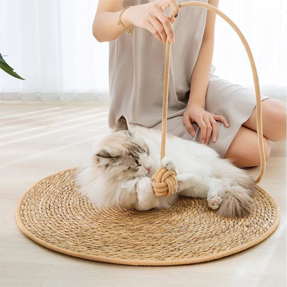Tiragraffi Gatti in Rattan - Tappetino Proteggi Mobili Affilare Unghie Naturale