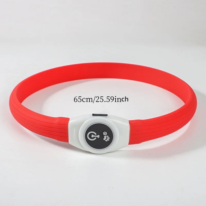 LED Illuminated Dog Collar, Waterproof PVC Material, With USB Interface, 3 Modes, Suitable for Large, Medium And Small Dogs.