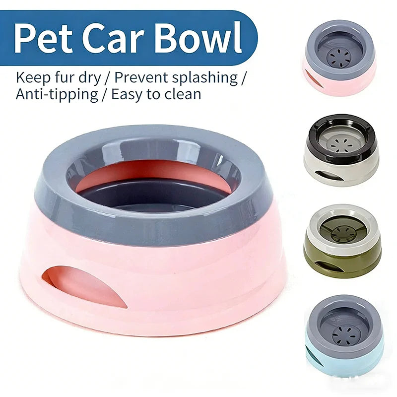 Outdoor Travel Pet Water Bowl Car Anti Slip Anti Splash Floating Water Dispenser Leakproof No Wet Mouth Portable Drinking Bowl