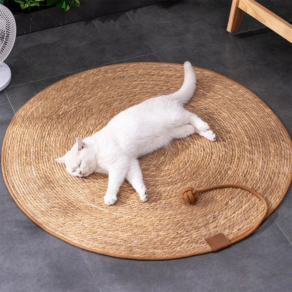 Tiragraffi Gatti in Rattan - Tappetino Proteggi Mobili Affilare Unghie Naturale