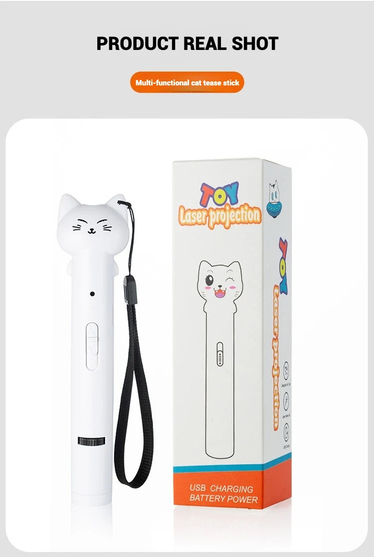 Laser Cat Toy USB Rechargeable Interactive Pet Light Stick Multi Pattern Infrared Pointer Funny Cat Chaser Exercise Training Toy