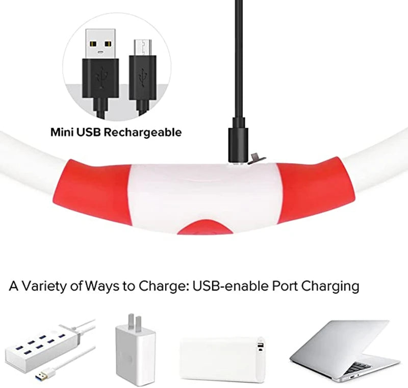 Luminous Dog Collar Light Charge Cat Necklace, Led Fashion Flashing DIY Glowing Safety Collar for Dogs Nighttime Pet Accessorie