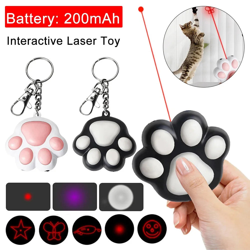 Cat Toys USB Rechargeable LED Laser Toy Transform Pattern for Cats Interactive Funny Kitten Training Laser Toy Cat Accessories
