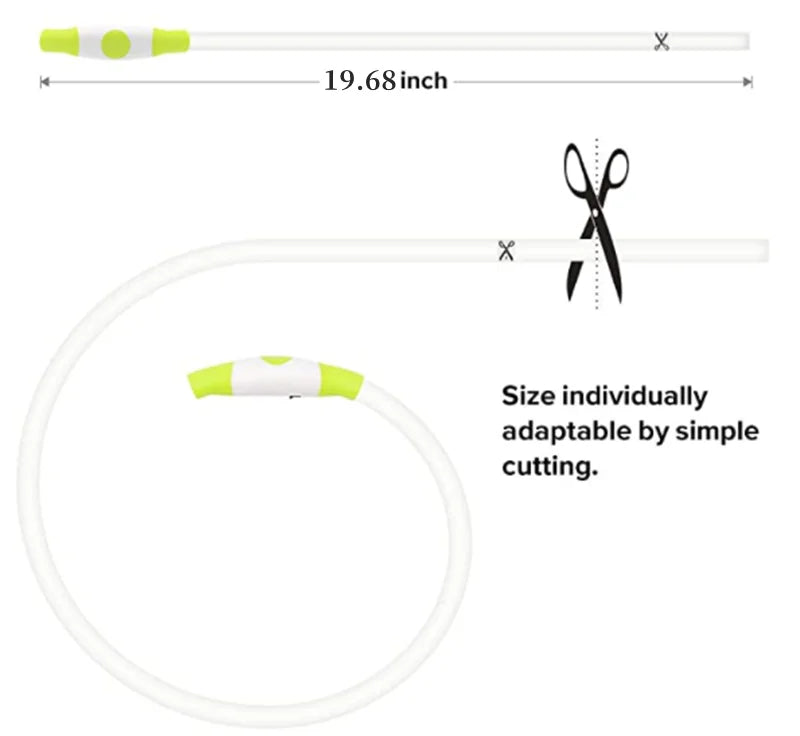 Luminous Dog Collar Light Charge Cat Necklace, Led Fashion Flashing DIY Glowing Safety Collar for Dogs Nighttime Pet Accessorie