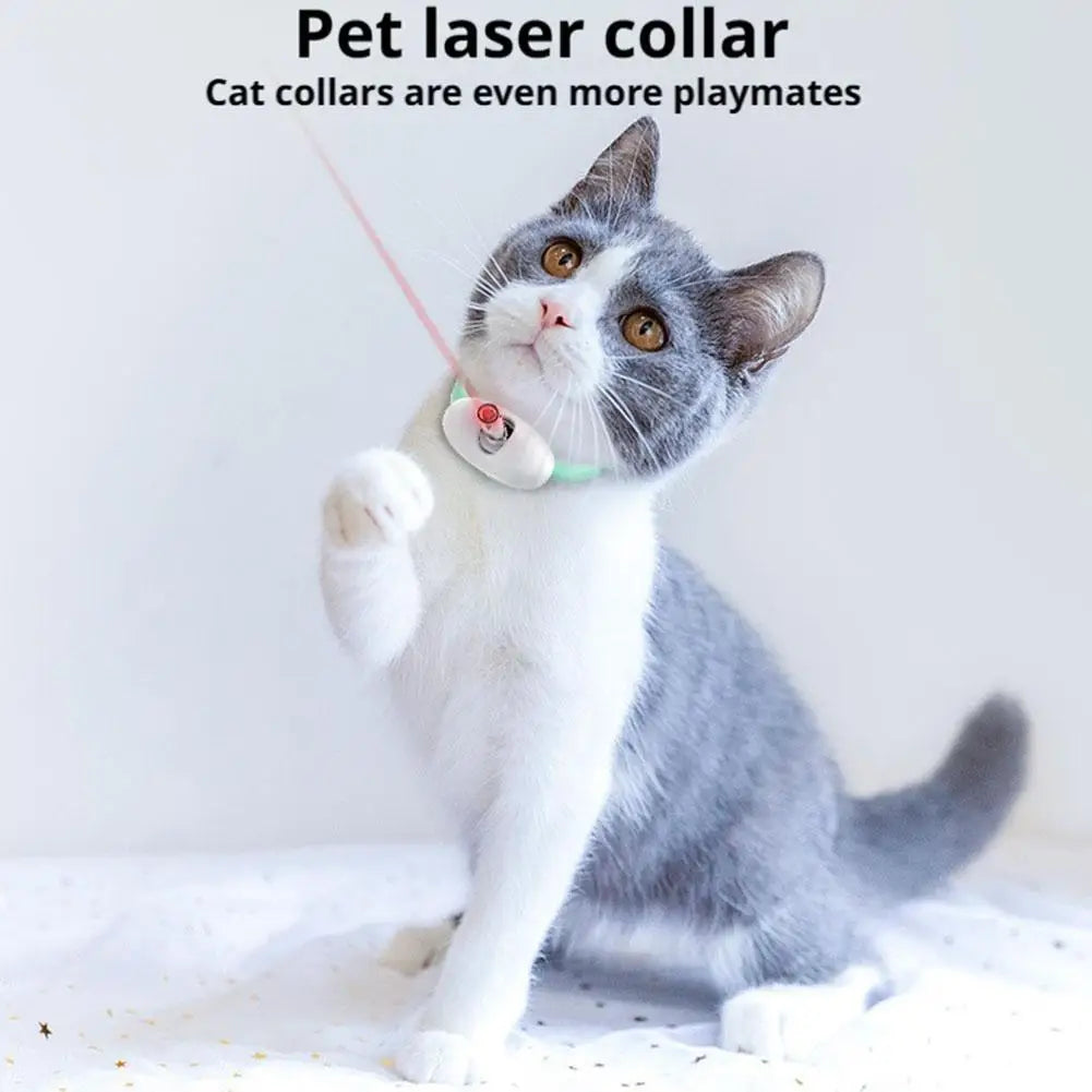 Wearable Automatic Cat Laser Toys Pet Light Collar With LED Lights Rechargeable Toy With LED Light Pet Interactive Exercise Toys